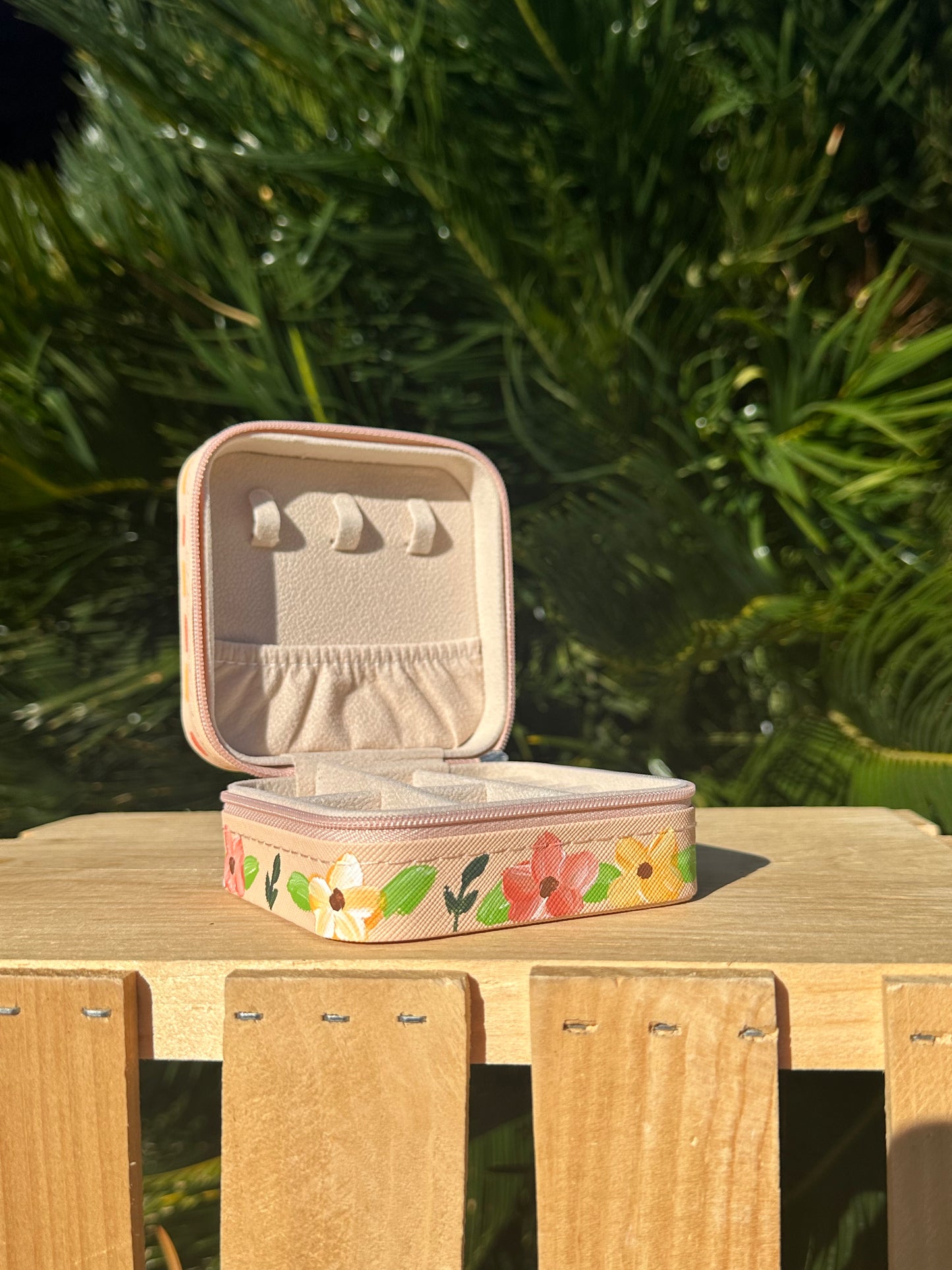 Orange floral jewelry box